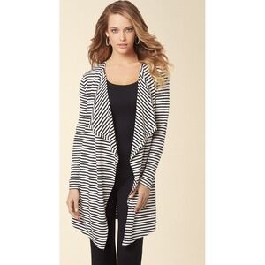 Soma Divine Terry Drape Front Wrap Coastal Stripe Heather‎ Women's Small
